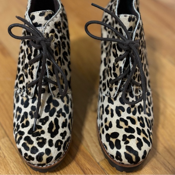 🌻Never Worn Sperry Princetons Top sider lace up booties with leopard Fur - Picture 5 of 14